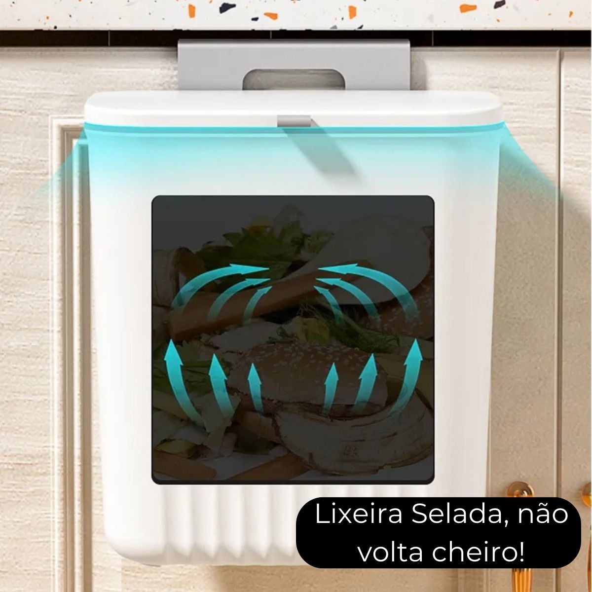 LixoFlex - Lixeira 9 Litros Pendurável com Adesivos ProFix