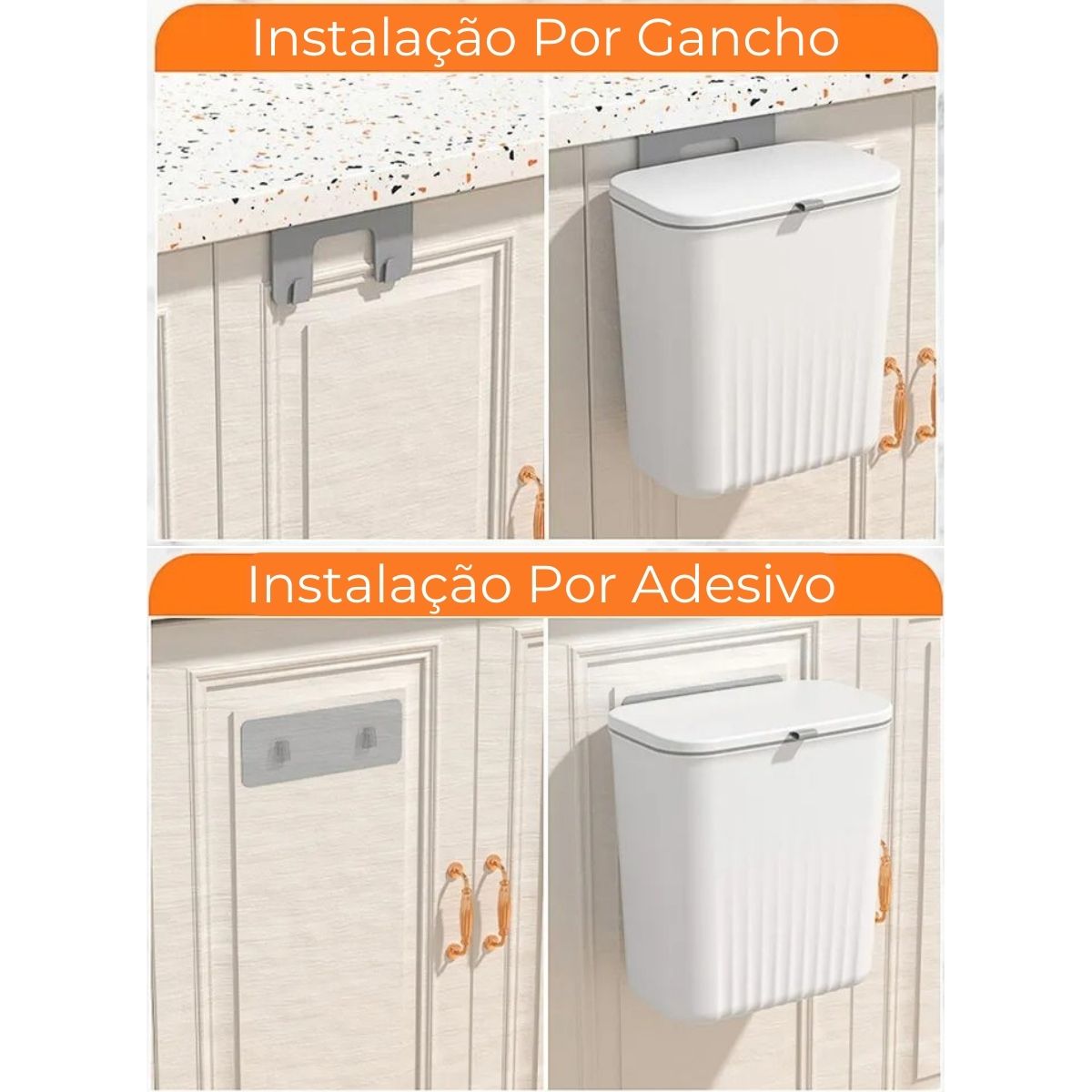 LixoFlex - Lixeira 9 Litros Pendurável com Adesivos ProFix