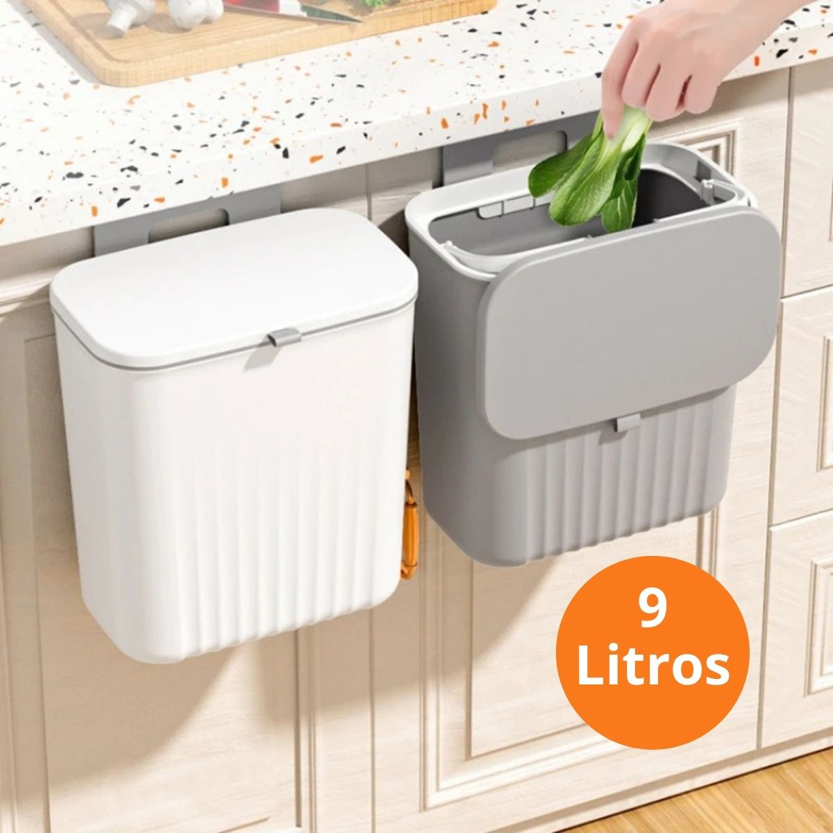 LixoFlex - Lixeira 9 Litros Pendurável com Adesivos ProFix