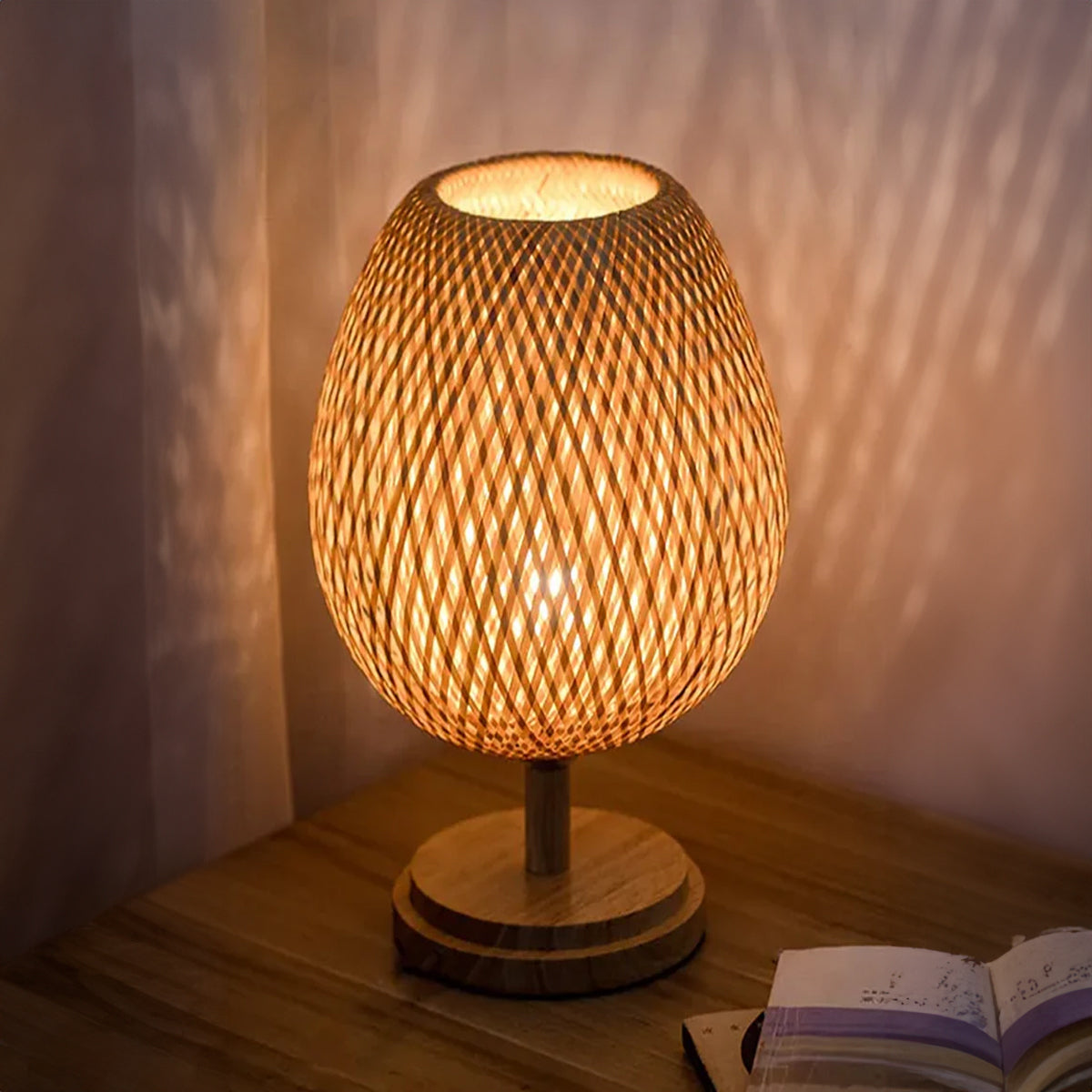 Kit Luminária de Mesa Bambu