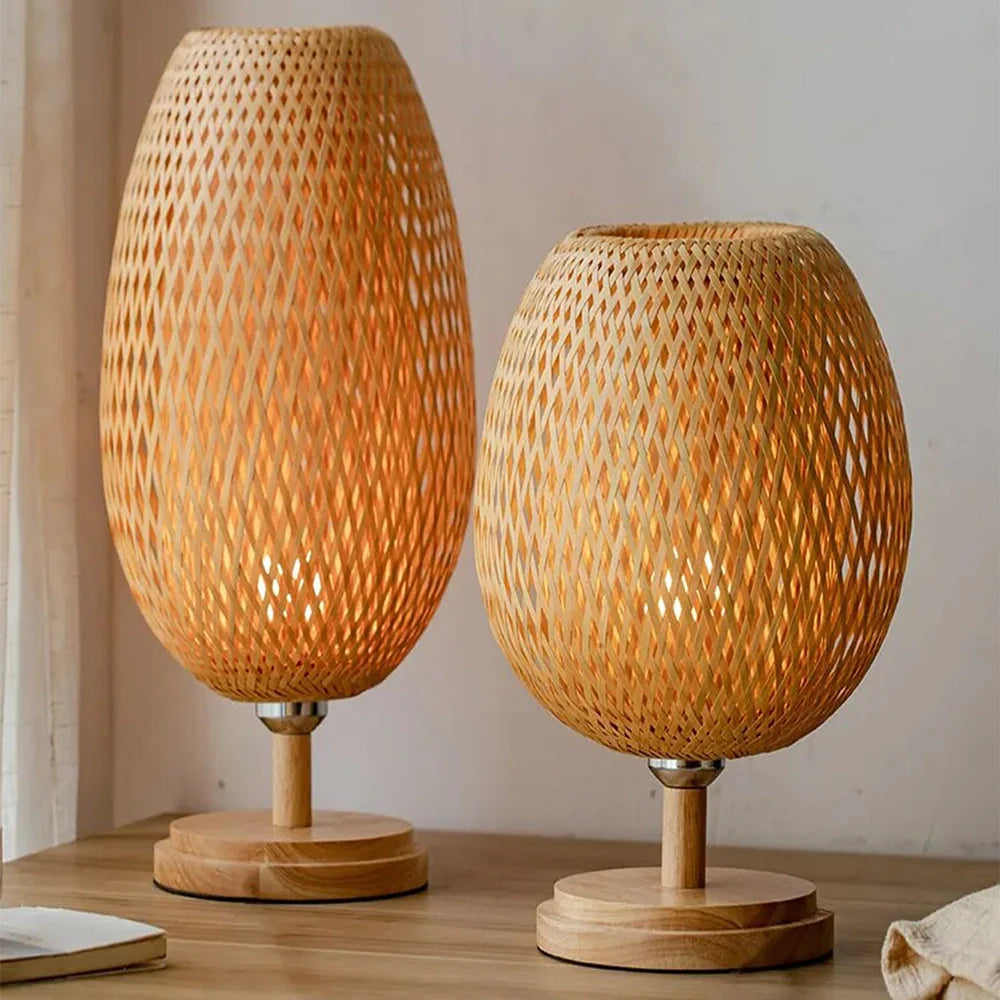 Kit Luminária de Mesa Bambu