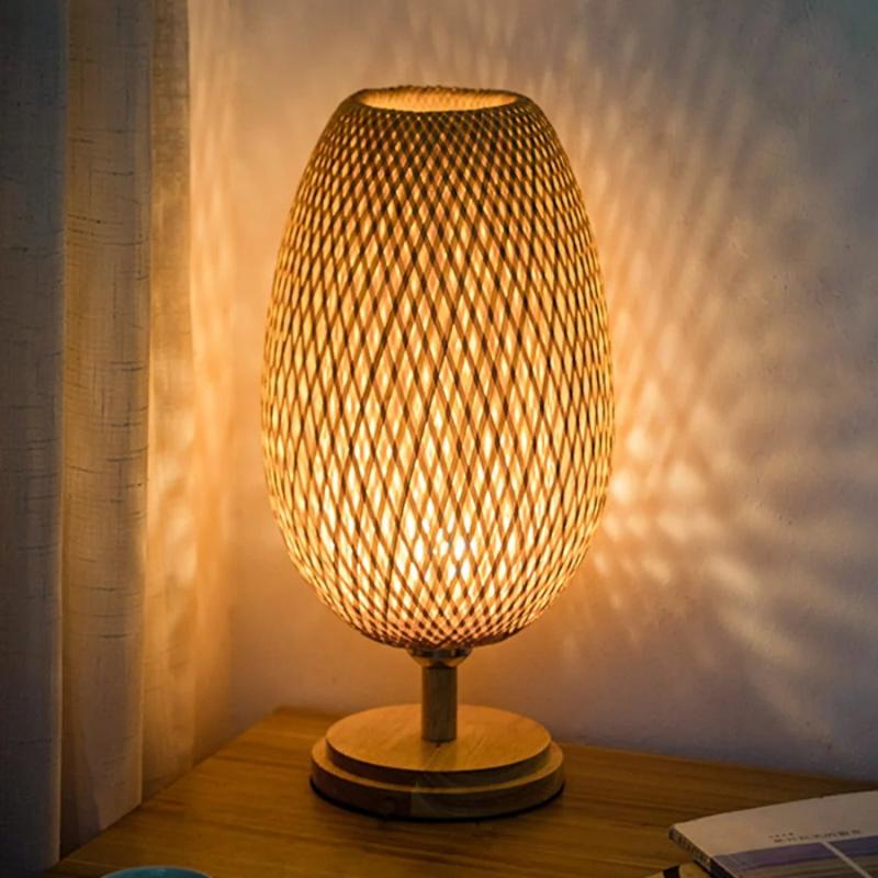 Kit Luminária de Mesa Bambu