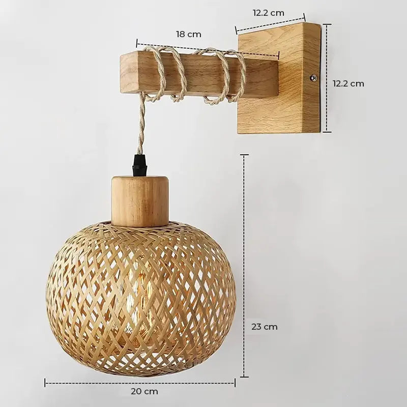 Kit 2 Luminárias de parede Bambu Retrô Bali