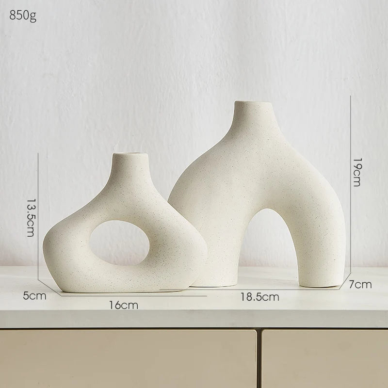 Conjunto vasos de cerâmica branco Klara - 2pcs