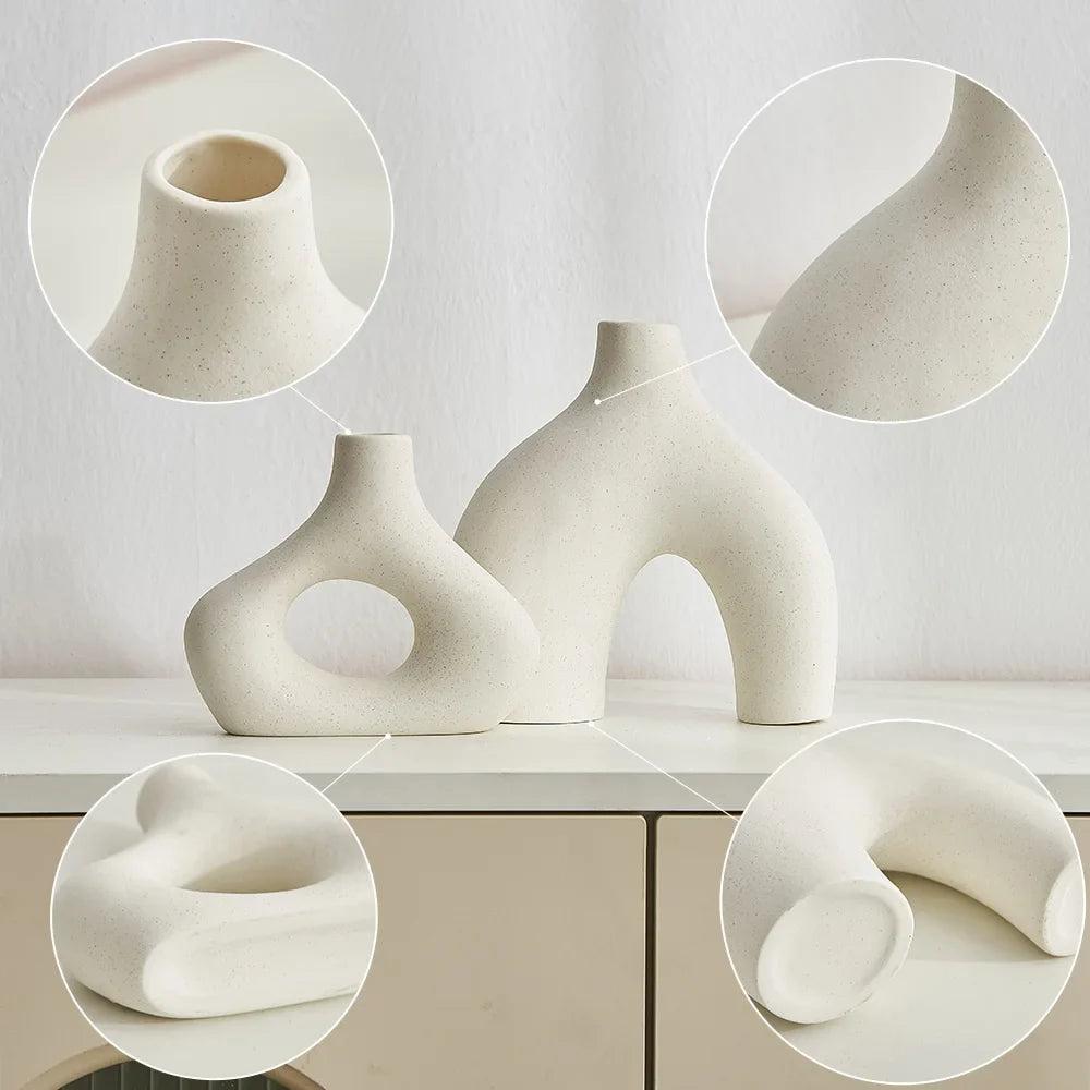 Conjunto vasos de cerâmica branco Klara - 2pcs