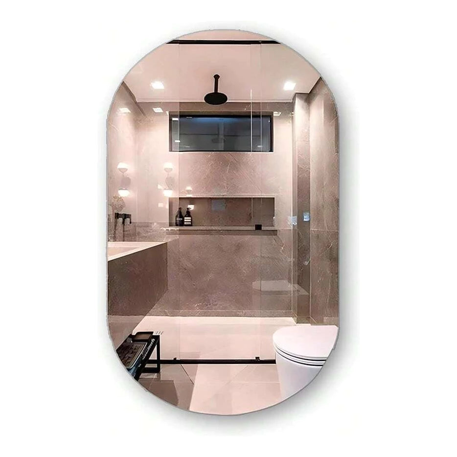 LumiOval™ – Espelho Oval com LED Quente e Frio | Sem Fio, Elegante e Funcional 🪞💡