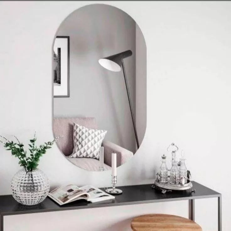 LumiOval™ – Espelho Oval com LED Quente e Frio | Sem Fio, Elegante e Funcional 🪞💡