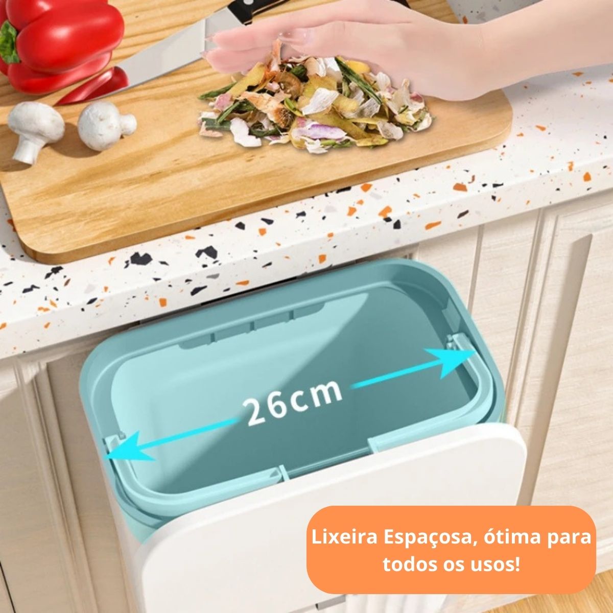 LixoFlex - Lixeira 9 Litros Pendurável com Adesivos ProFix