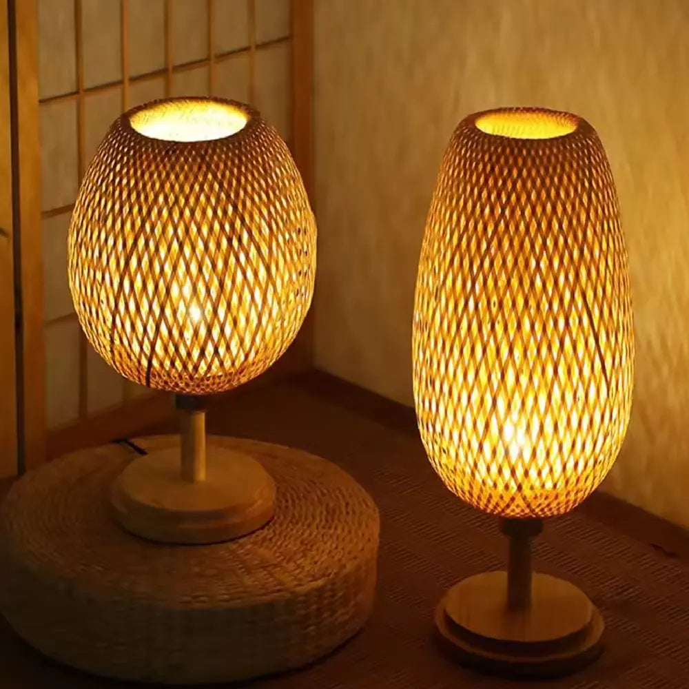 Kit Luminária de Mesa Bambu
