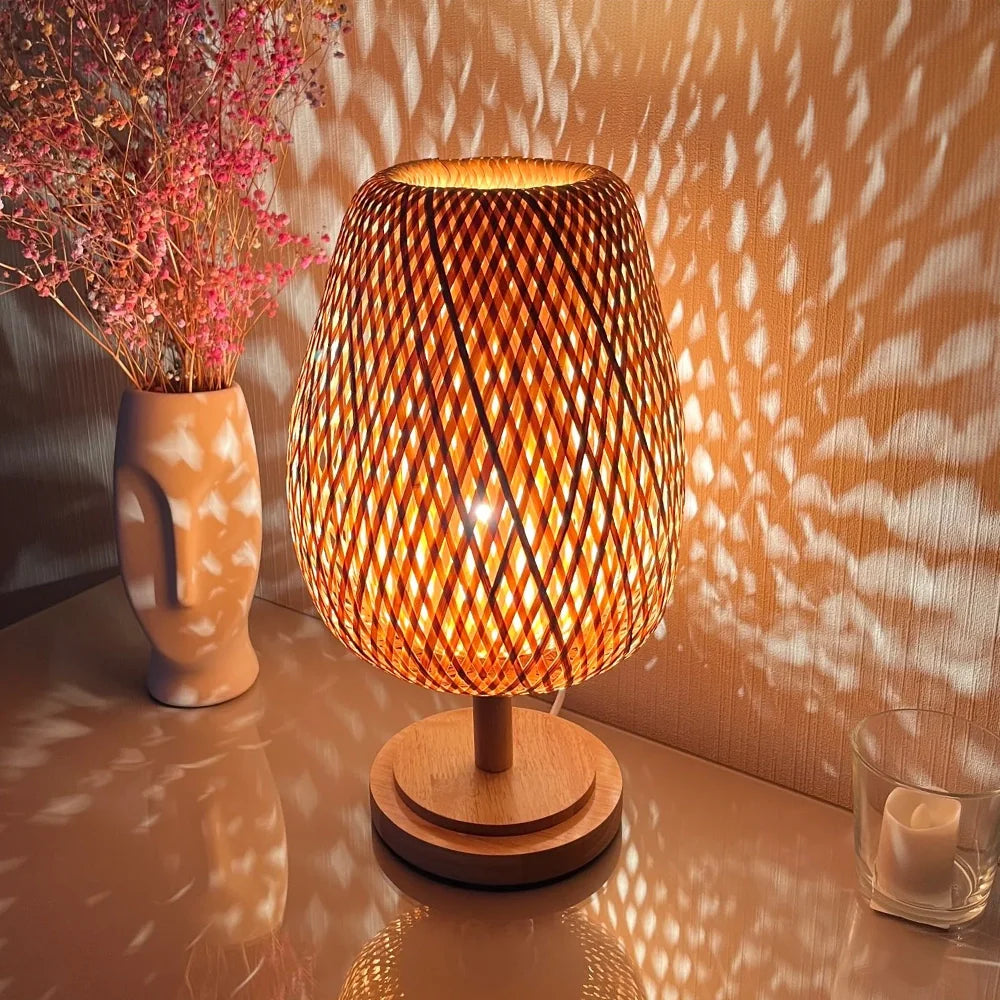 Kit Luminária de Mesa Bambu