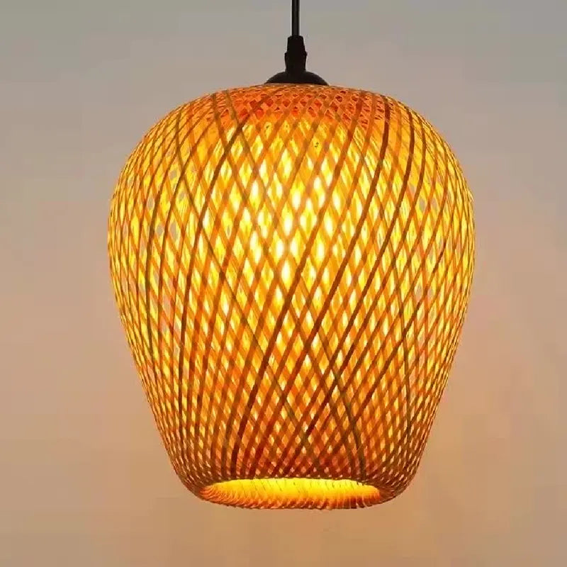 Kit 4 Luminárias Pendente Bambu Rattan